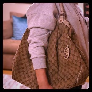 Authentic Gucci Monogram Sukey Shoulder Bag